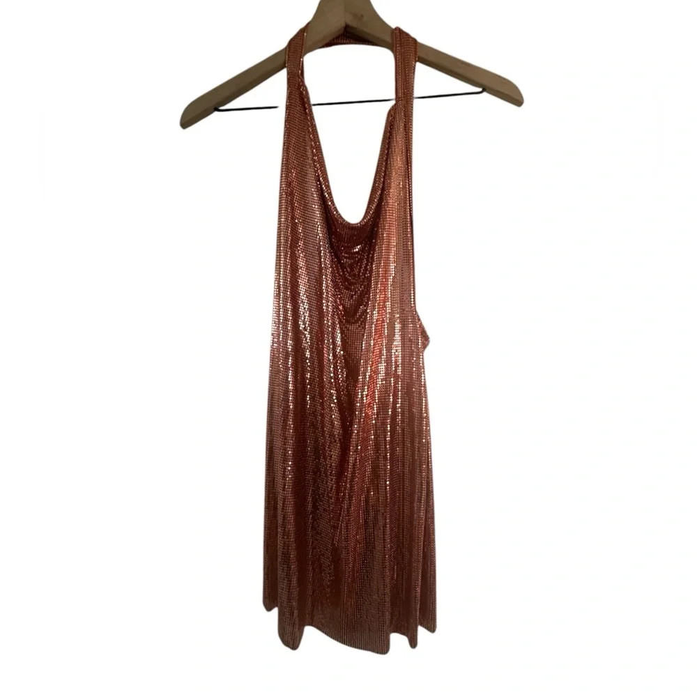 Michael Lo Sordo CROSS DRAPE CHAINMAIL MINI DRESS NWT Size AU10 US Medium - Picture 6 of 10